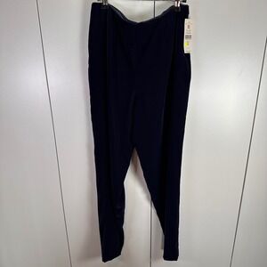 NWT SB Collection Velvet Pants Womens 12 Navy Minimalist Chic Fall‎ Orig $128